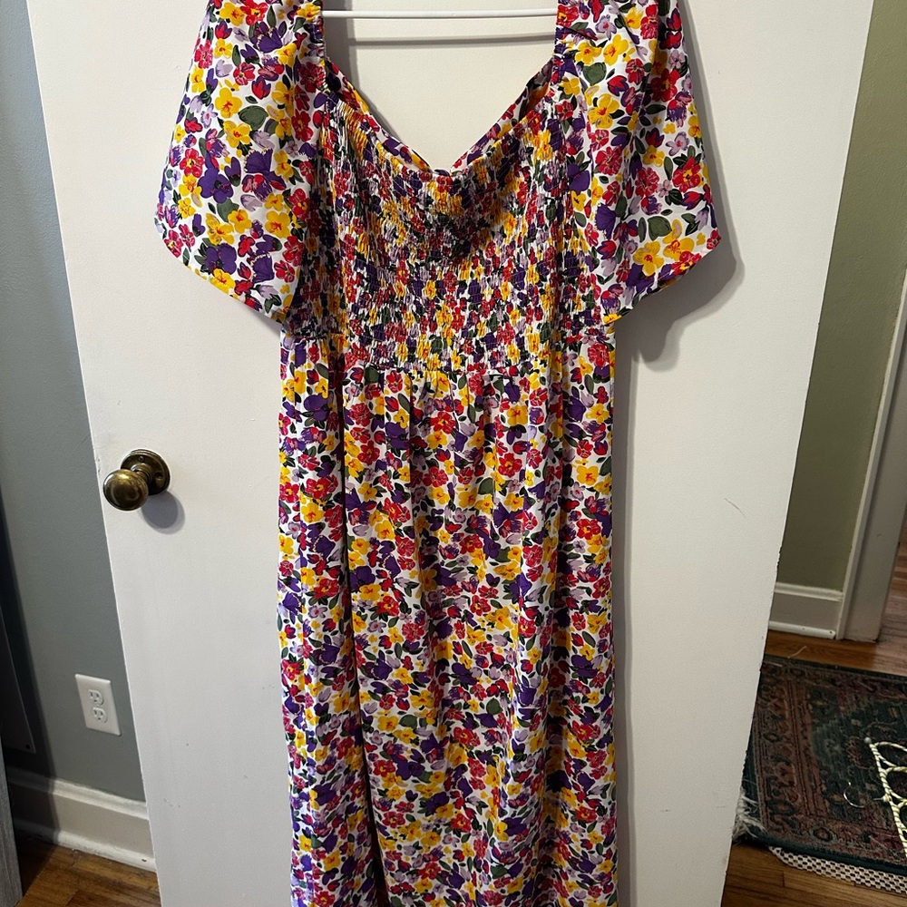 Floral Multicolor Women's Dress